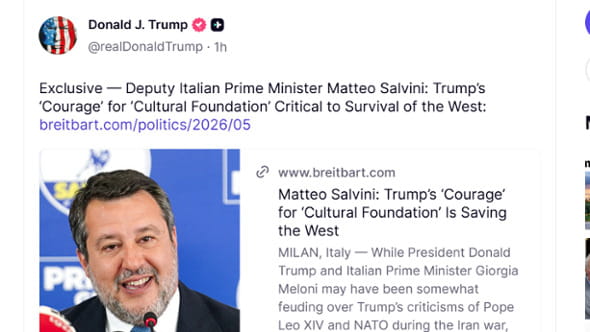 L’assist di Donald per Salvini, rilancia l’intervista al sito Maga